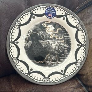 Royal Stafford The Guardian 8 5/8” Halloween Salad Plate Warlock Wolves Witches